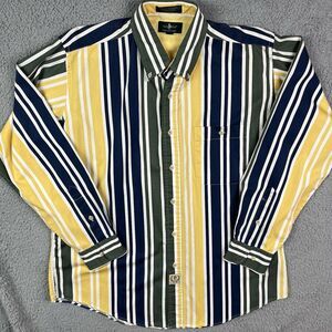 Vintage Hunt Club Men's Shirt Size Large Vertical Striped 90s Bright‎ Multicolor